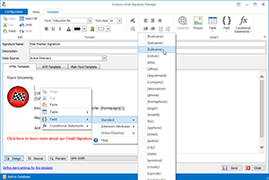 screenshot of Email Signature Manager
